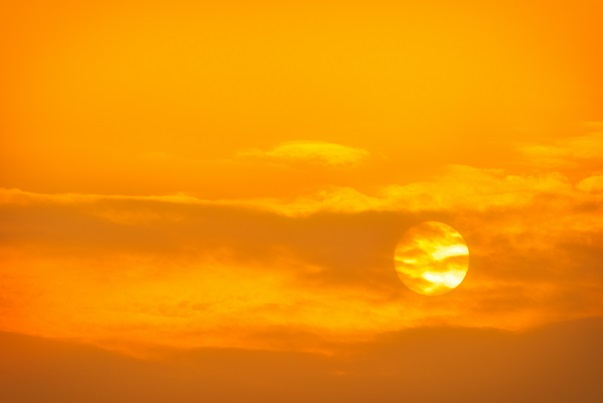 Sun in an orange sky